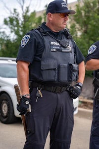 two police officers standing next to each other